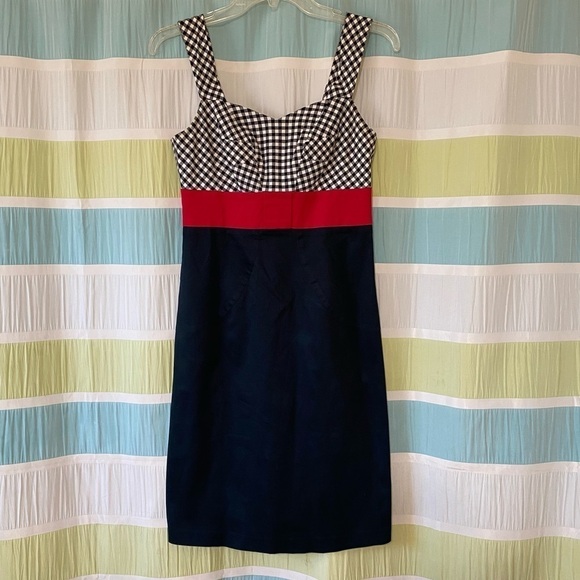 Point Zero Gingham Fitted Pin-Up Dress Sz 2 - Picture 6 of 6